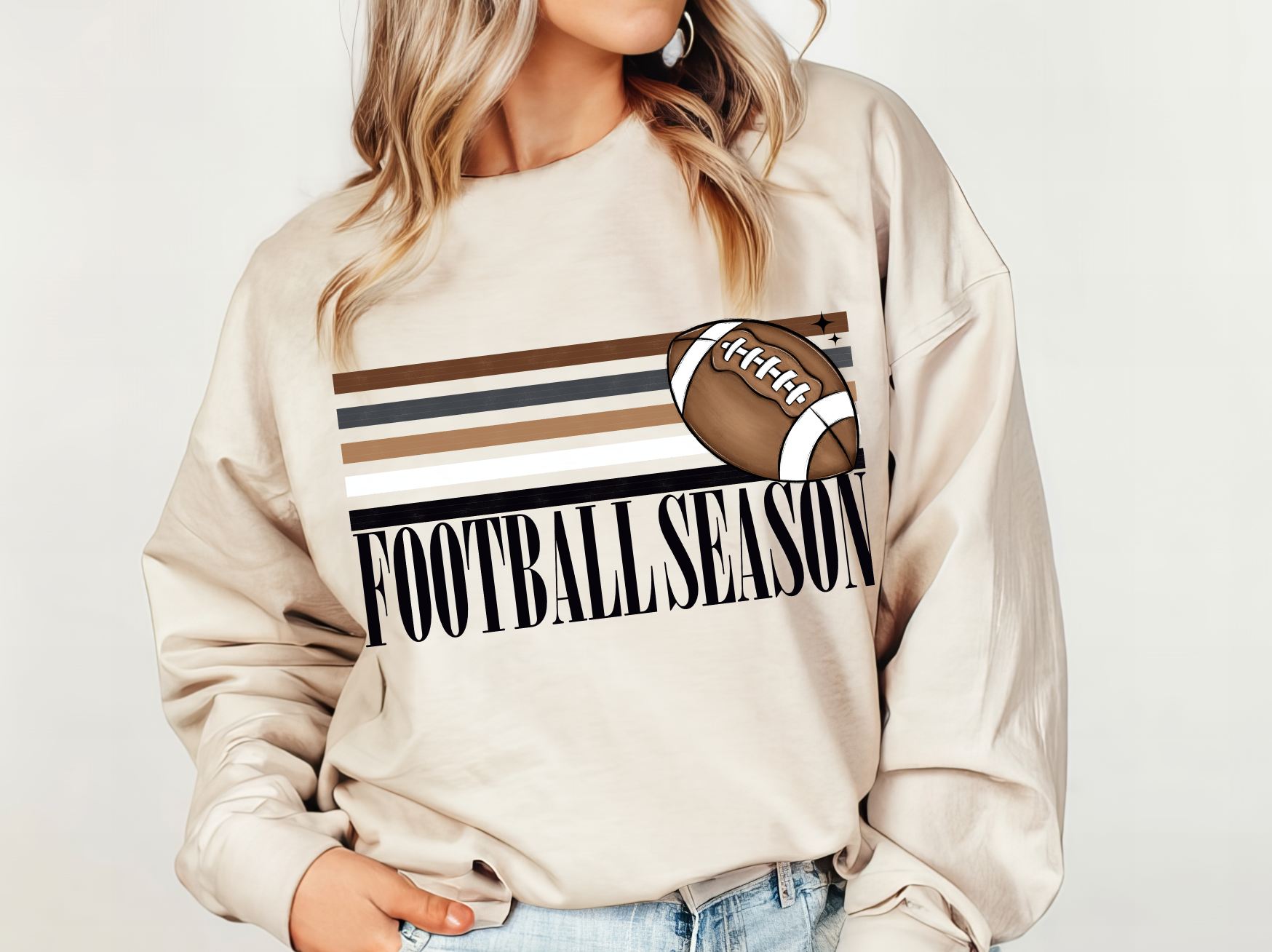 Retro Striped Football Season