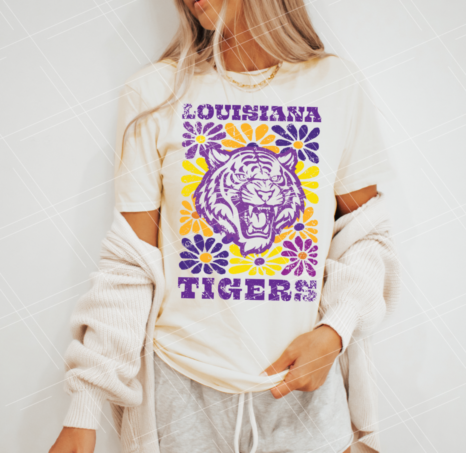 Groovy Floral Louisiana Tigers